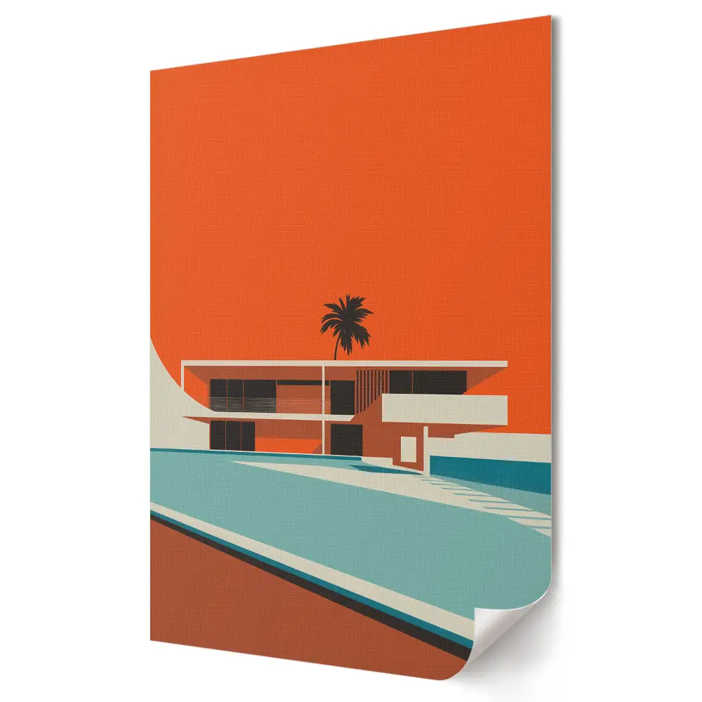 Modern villa stílusú minimalista poszter