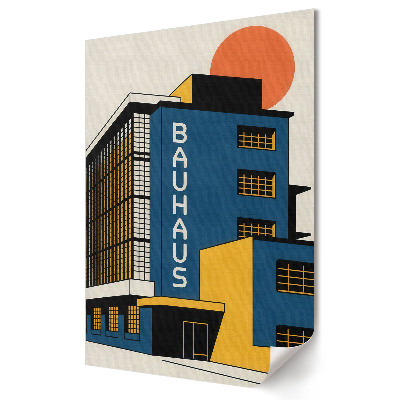 Bauhaus stílusú poszter a modern építészet ikonja