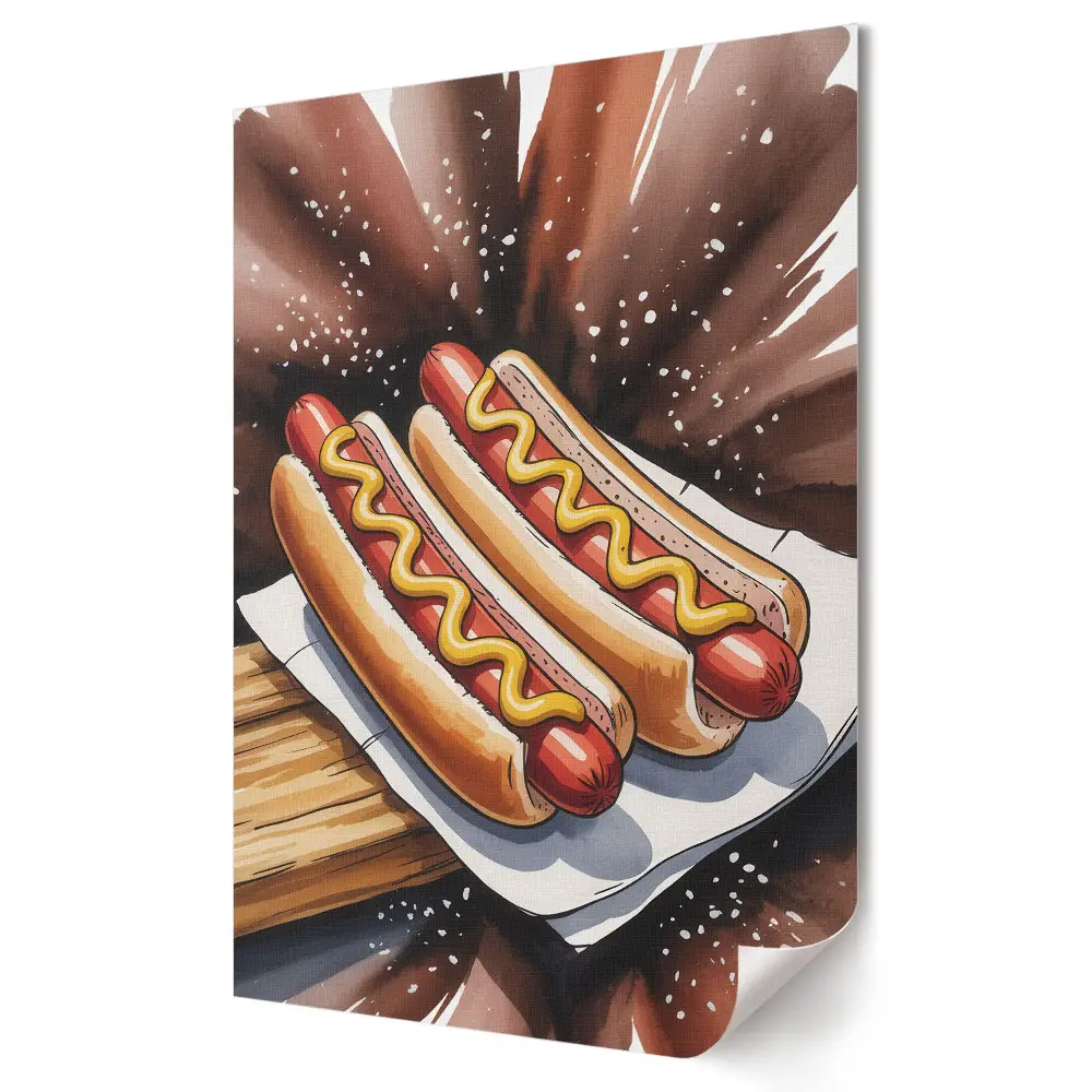 Lédús hot dogok mustárral faliposzter