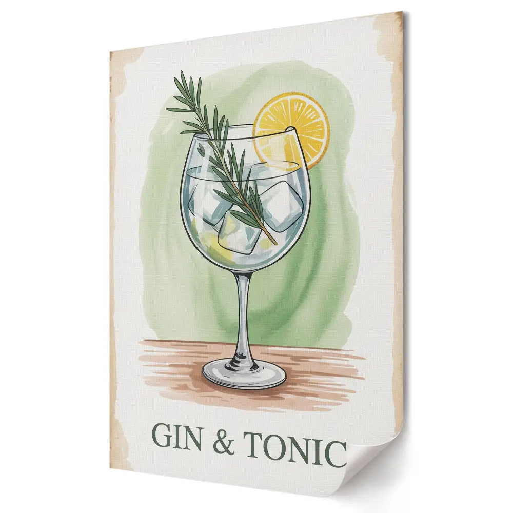 Frissítő gin-tonik pohárban poszter nyomtatás
