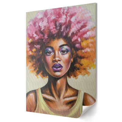 Színes afro frizurás portré plakát nyomtatás