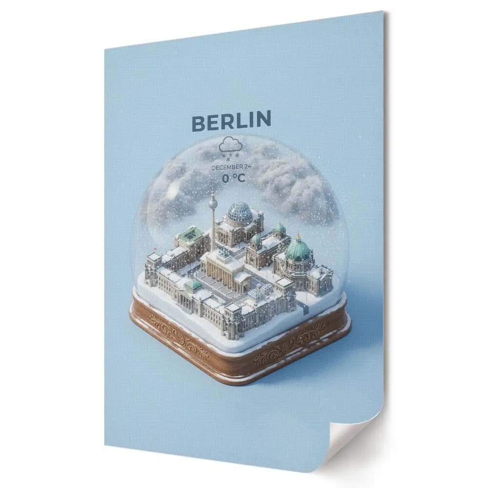 Berlin téli táj üveggömbben poszter