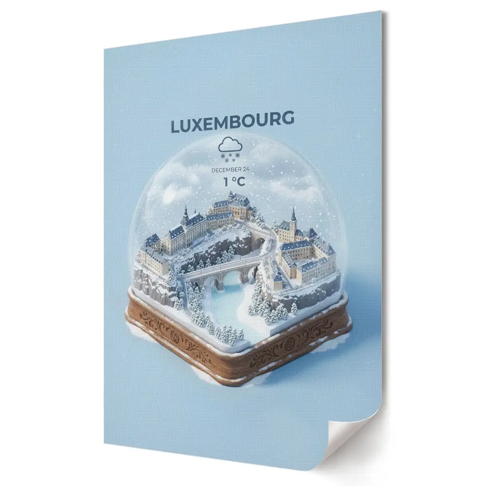 Luxemburg téli panorámája gömb alakú plakát