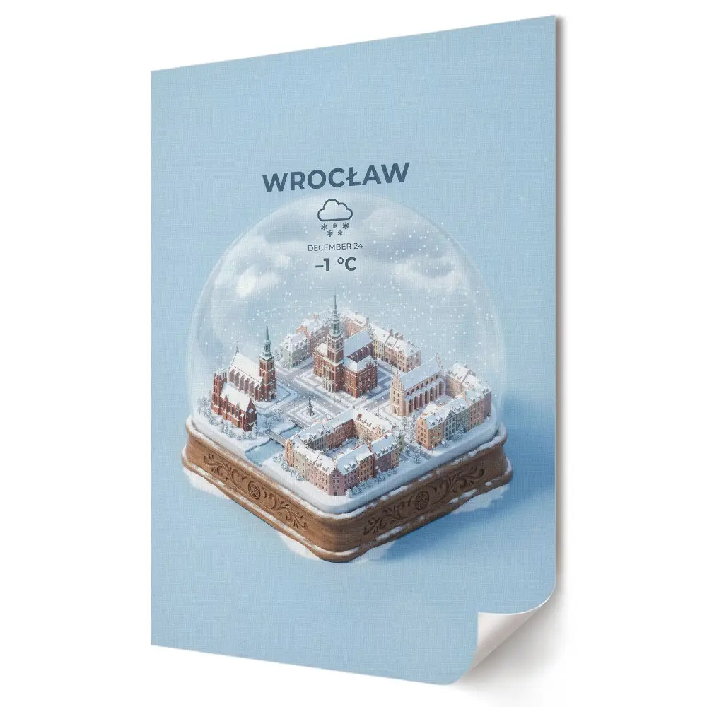 Wrocław téli hógömb stílusú poszter