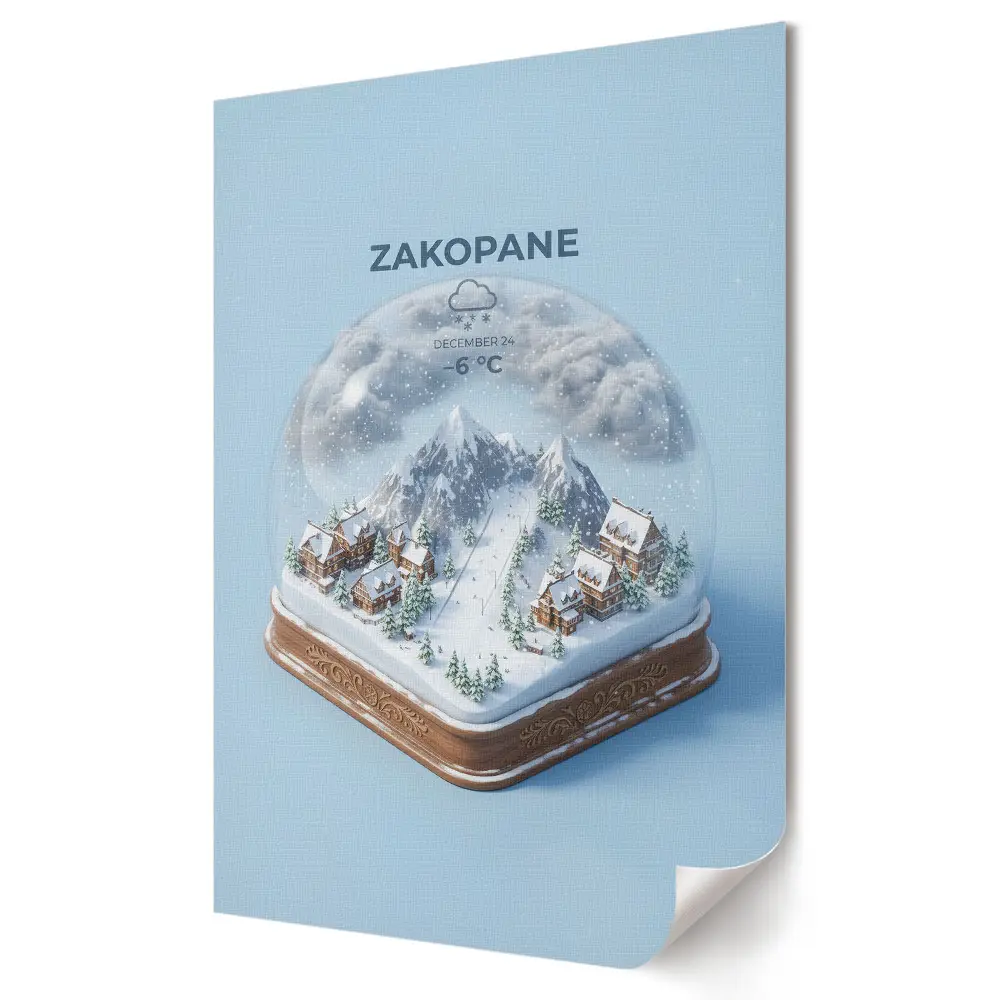 Zakopane téli tája üvegben fali poszter