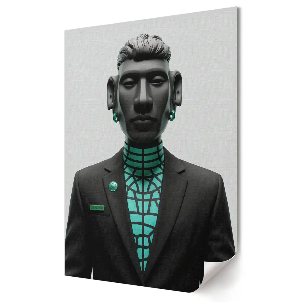 Futurisztikus cyberpunk stílusú portré poszter
