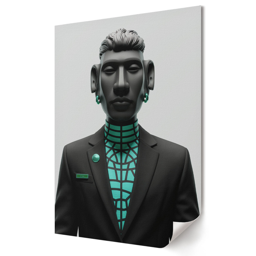 Plakát poszter Egy futurisztikus portré cyberpunk stílusban.