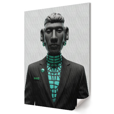 Plakát poszter Egy futurisztikus portré cyberpunk stílusban.