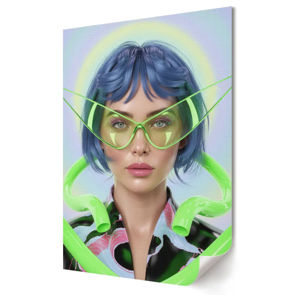 Futurisztikus divat neon színekben plakát