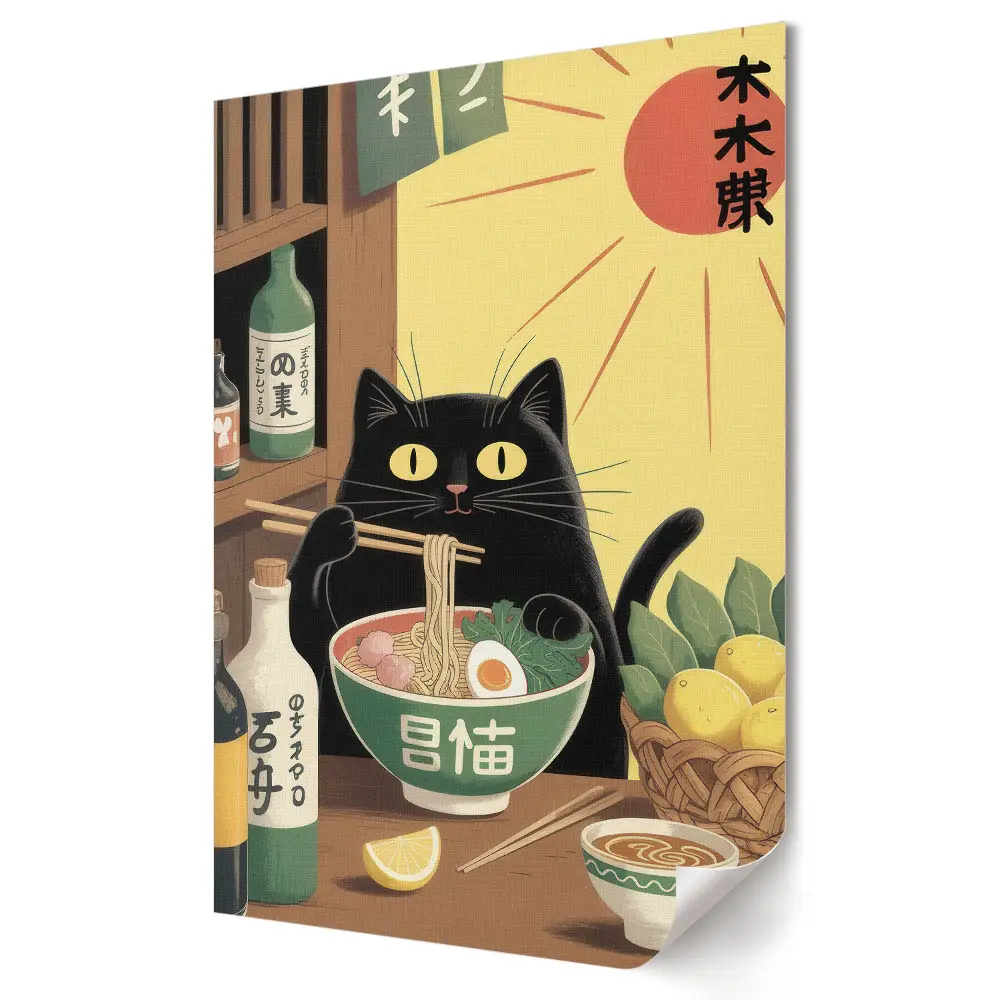 Japán stílusú macskalakoma poszter