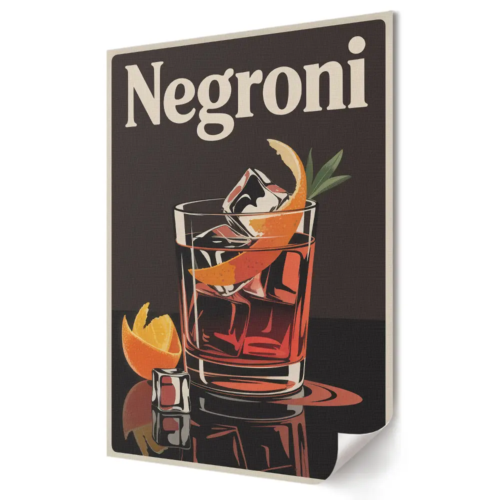 Klasszikus retró Negroni koktél poszter