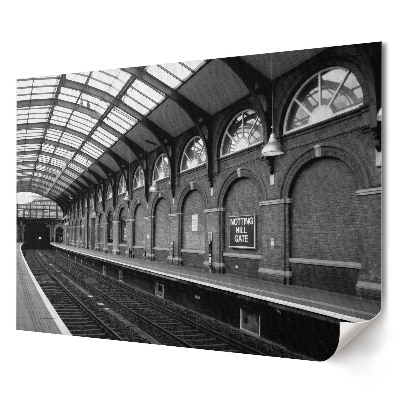 Notting Hill Gate metróállomás fekete-fehér retro poszter