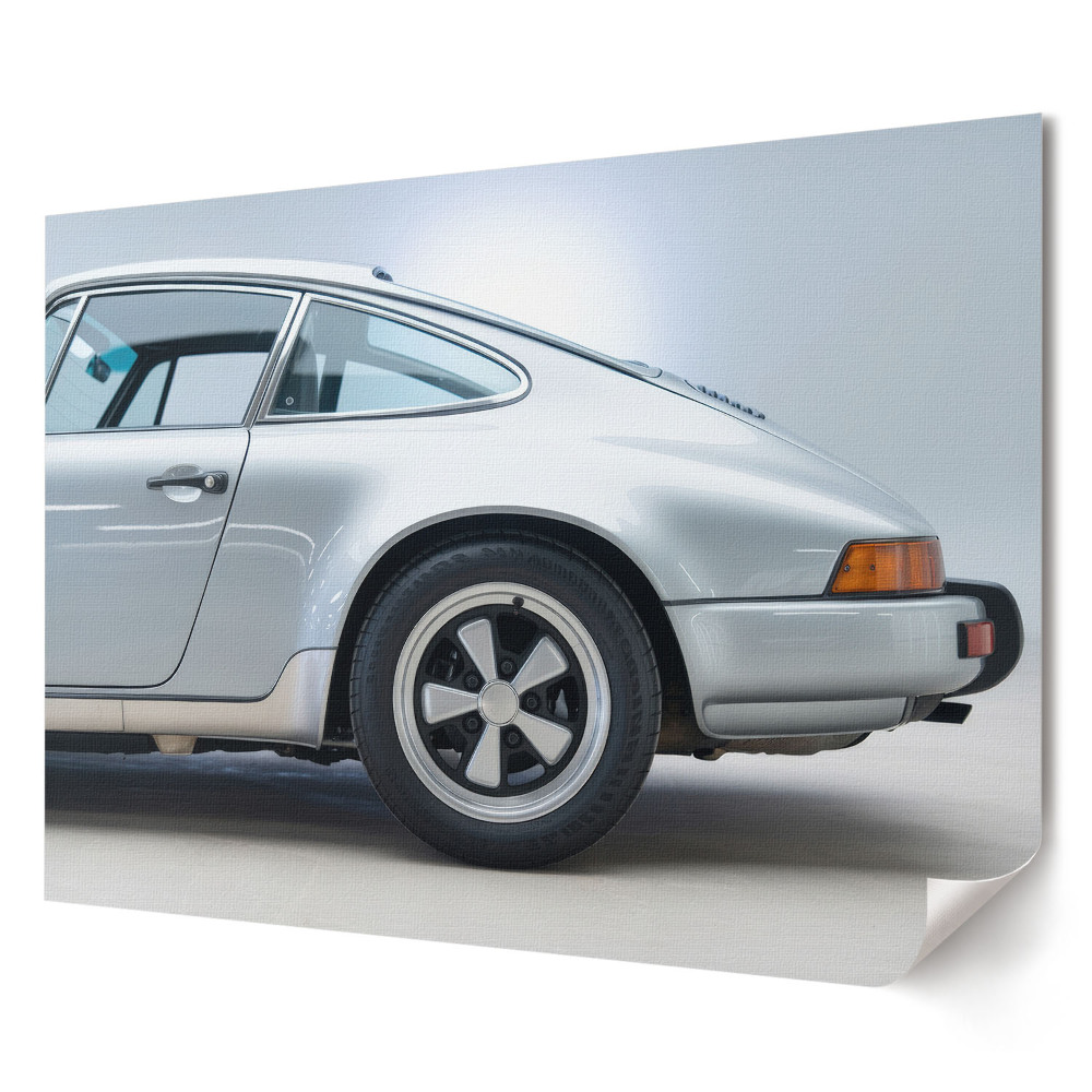 Retro poszter Egy klasszikus Porsche elegáns sziluettje