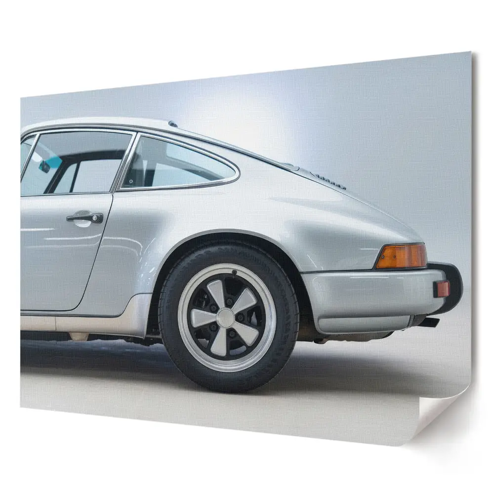 Retro poszter egy klasszikus Porsche elegáns sziluettjével