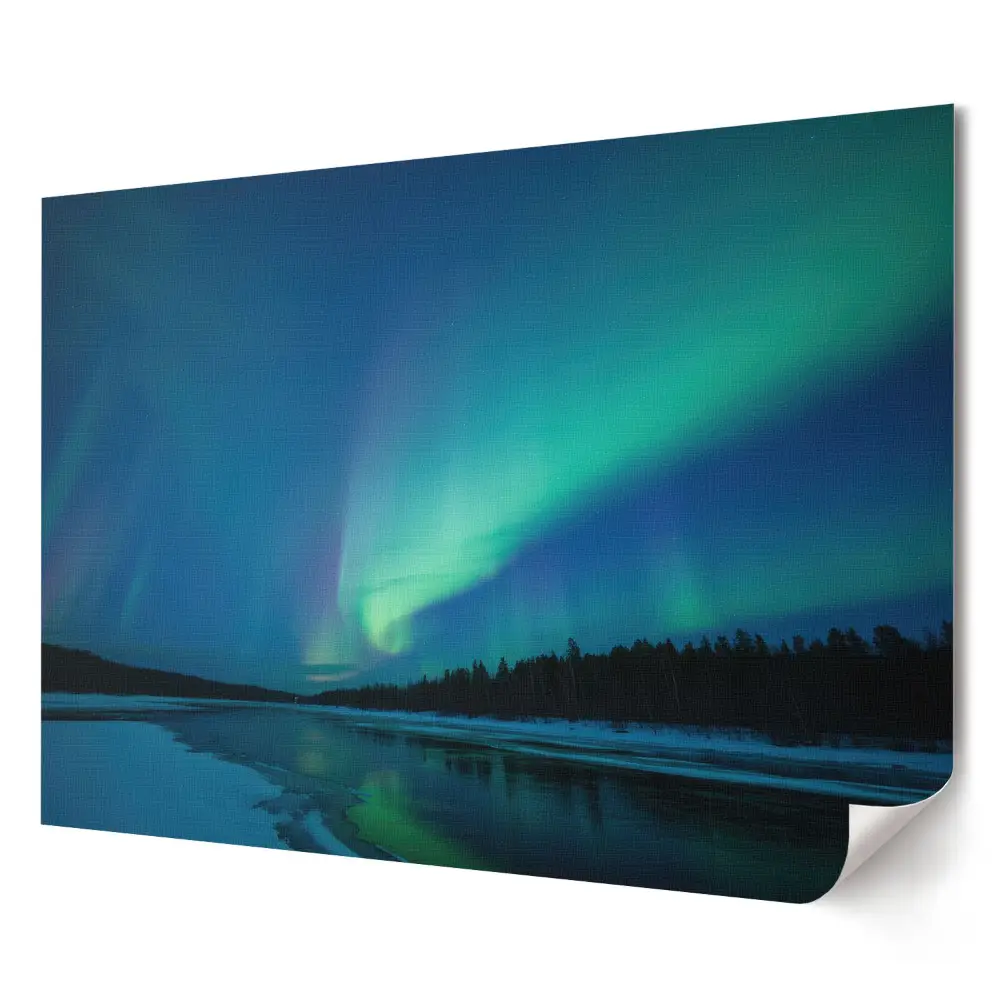 Aurora Borealis téli táj plakát