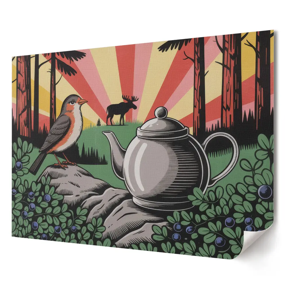 Tea kikapcsolódás erdei környezetben fali poszter