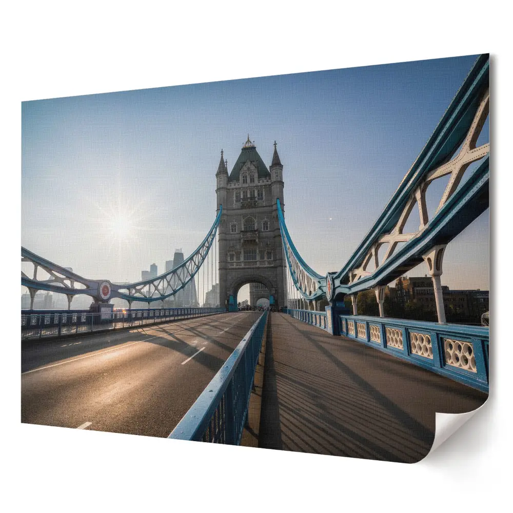 Retro poszter londoni Tower Bridge ábrázolással