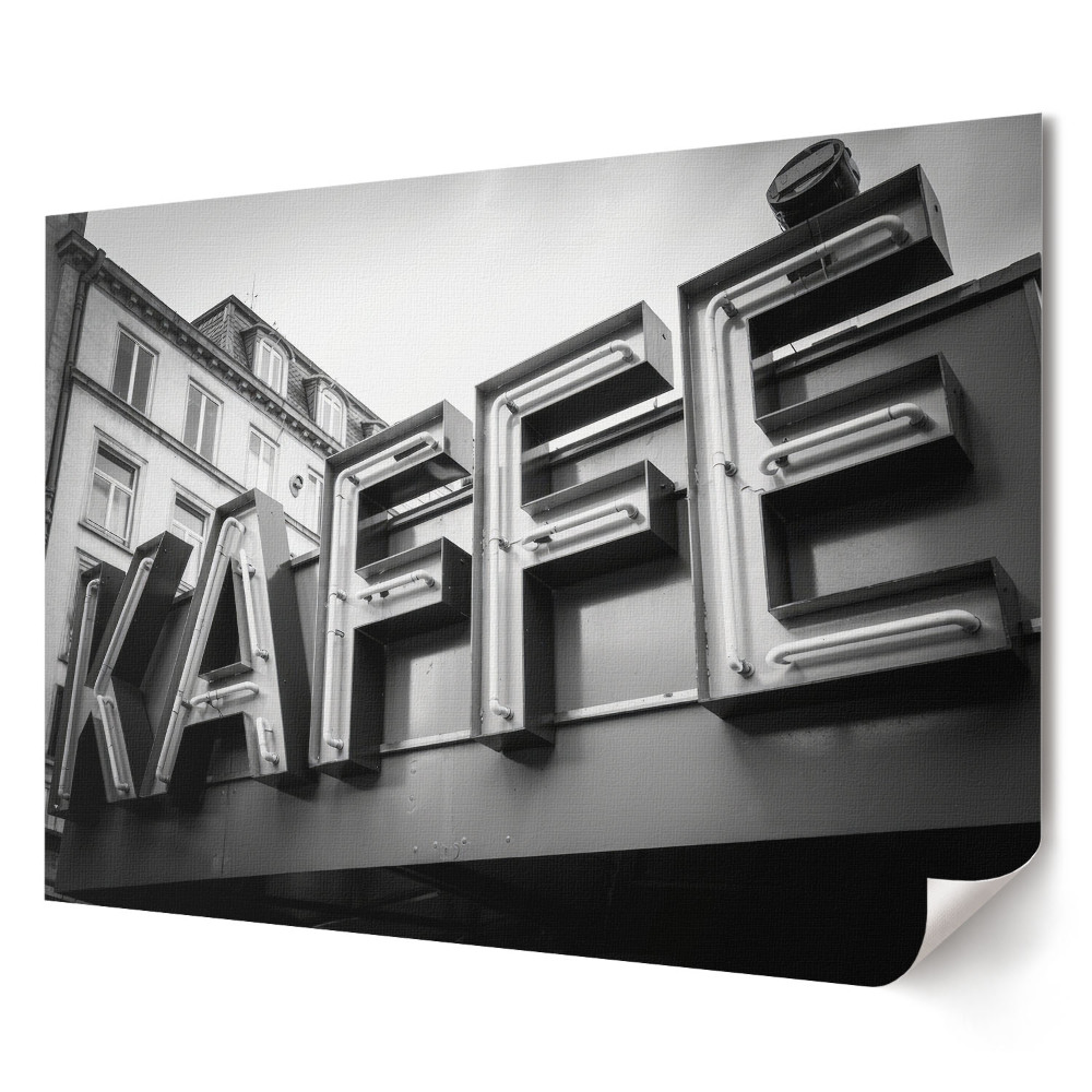 Retro poszter Kávézó fekete-fehérben