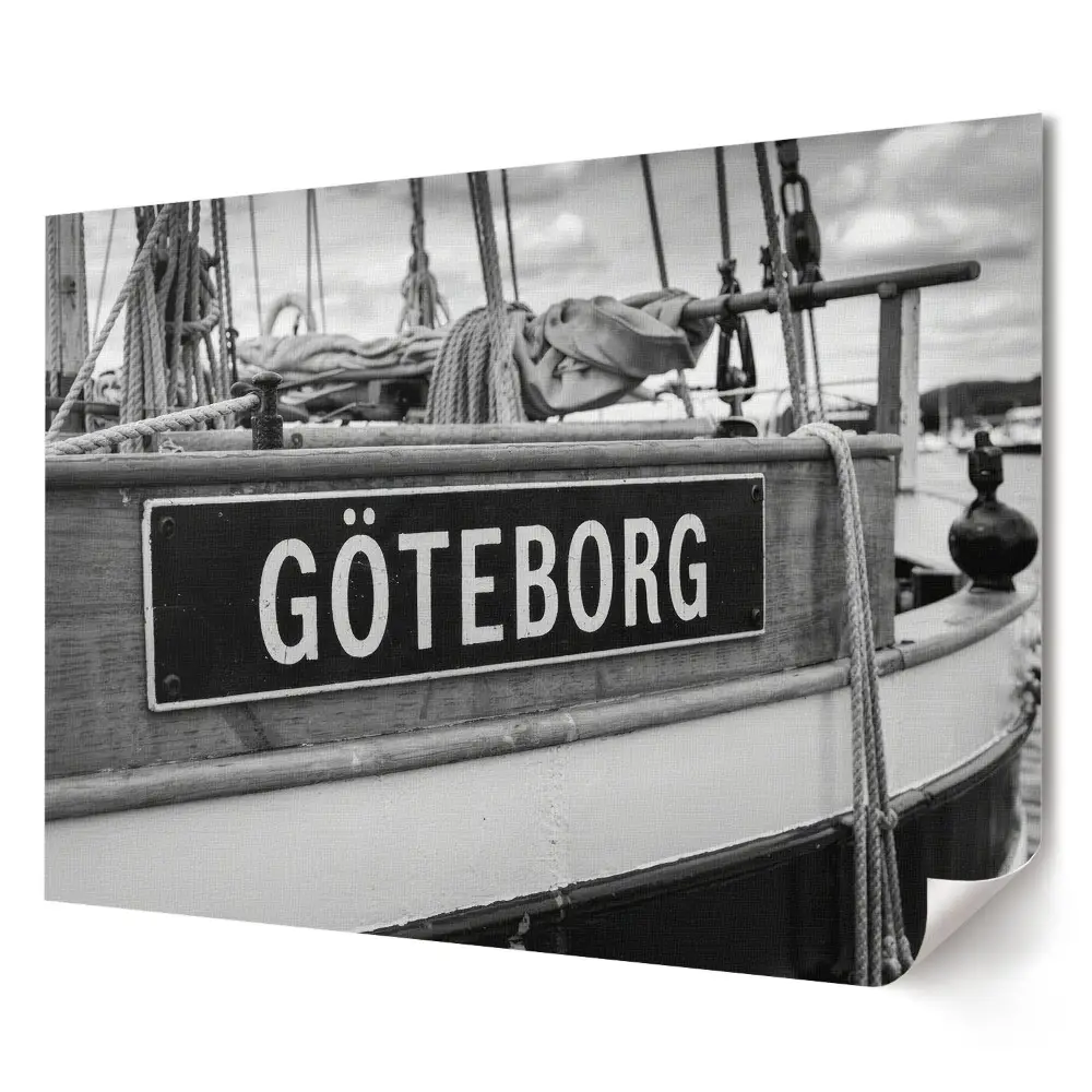 Retro poszter: Hajó Göteborg kikötőjében
