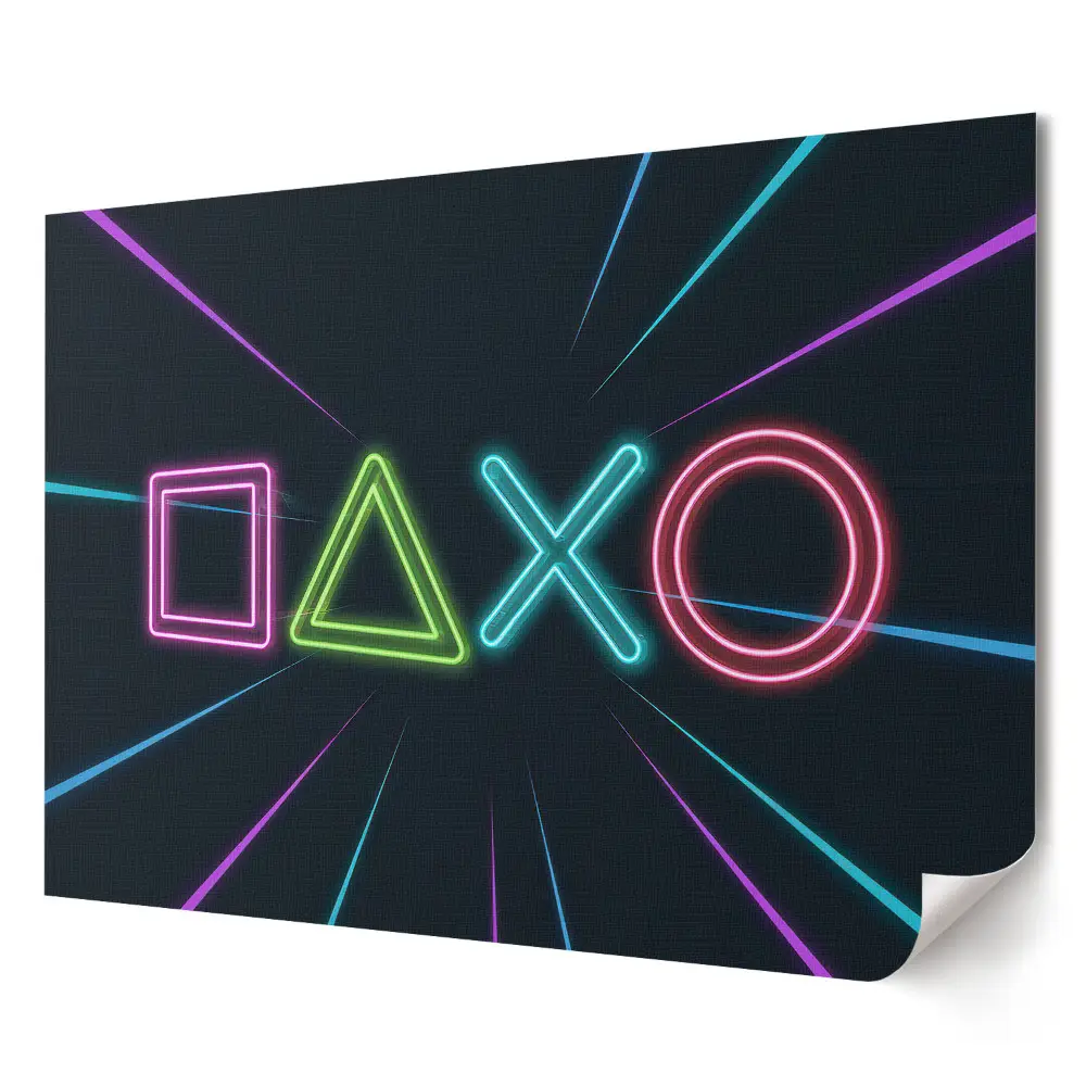 Neon videojáték szimbólumok plakát