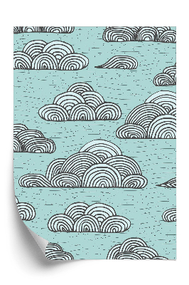 Öntapadó tapéta Finom minta felhőkkel a kék égen