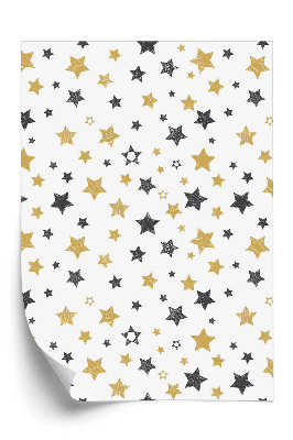 Öntapadó tapéta Arany és fekete csillagok