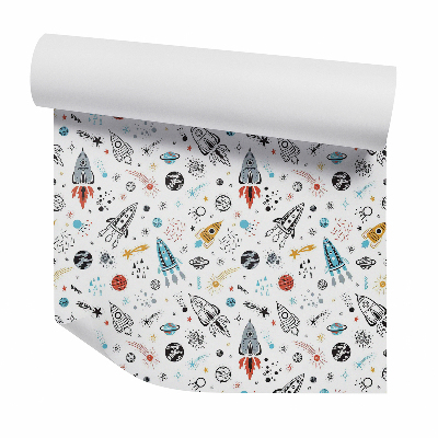 Dekor tapéta Űr rakéták kis bolygókat