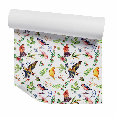 Zidna tapeta Színes madarak és levelek