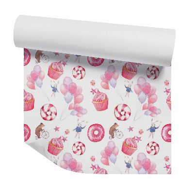 Öntapadós tapéta falra Rózsaszín édességek a cirkuszból