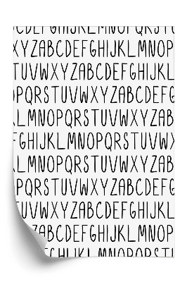 Öntapadós tapéta Fekete ábécé fehér alapon