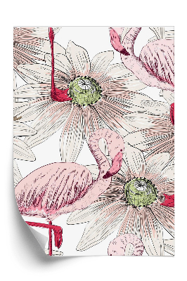 Tapéta Trópusi rózsaszín flamingó