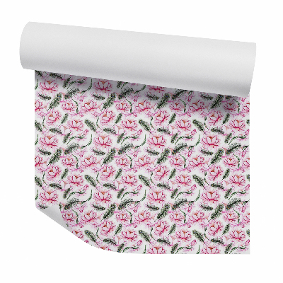 Foto tapeta Rózsaszín virágok a levelek között