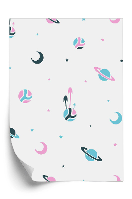 Öntapadó tapéta Szép minta bolygókkal és csillagokkal