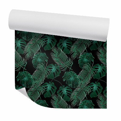 Dekor tapéta Egzotikus levelek sötét mintával