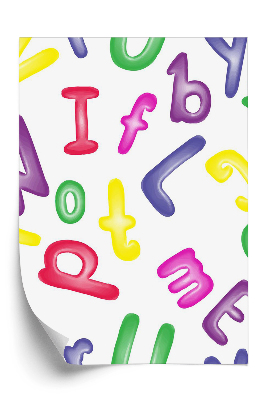 Öntapadós tapéta Varrat nélküli mintát színes betűkkel