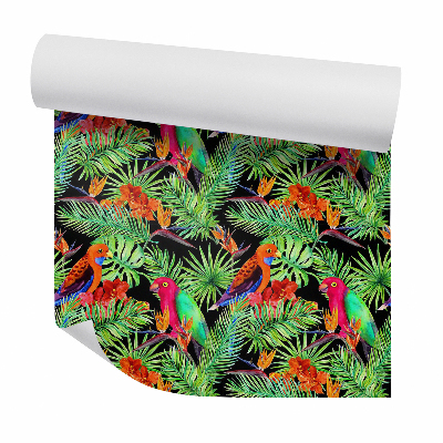 Fotótapéta falra Egzotikus természet papagájok és virágok