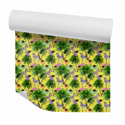 Dekor tapéta Zebrák kókuszpálmák alatt