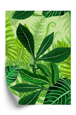 Öntapadó tapéta Varrat nélküli mintát trópusi pálmalevéllel