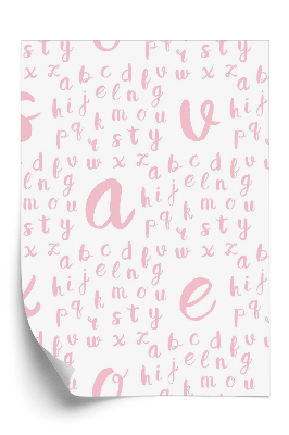 Öntapadó tapéta Világos rózsaszín ábécé betűi