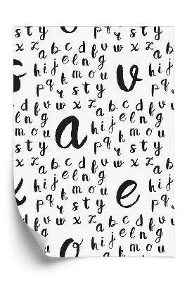 Tapéta Varrat nélküli mintát az ábécé fekete betűivel