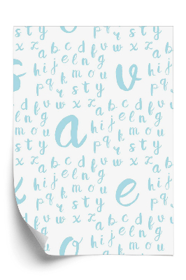 Öntapadó tapéta Kék betűk minta