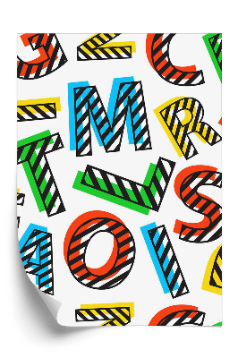 Tapéta Színes betűk fehér háttér minta