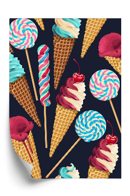 Öntapadós tapéta Fagylalt és nyalókák