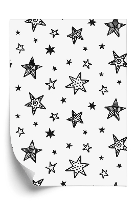 Öntapadós tapéta Rajzfilm csillagok fehér alapon