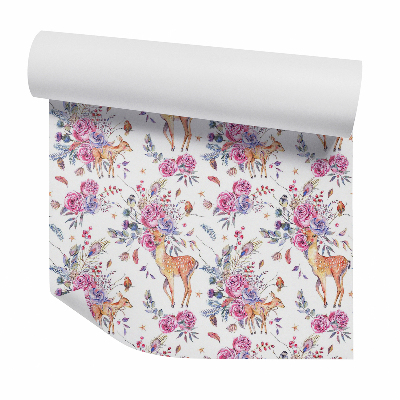 Fotótapéta falra Szarvas virágcsokrok között