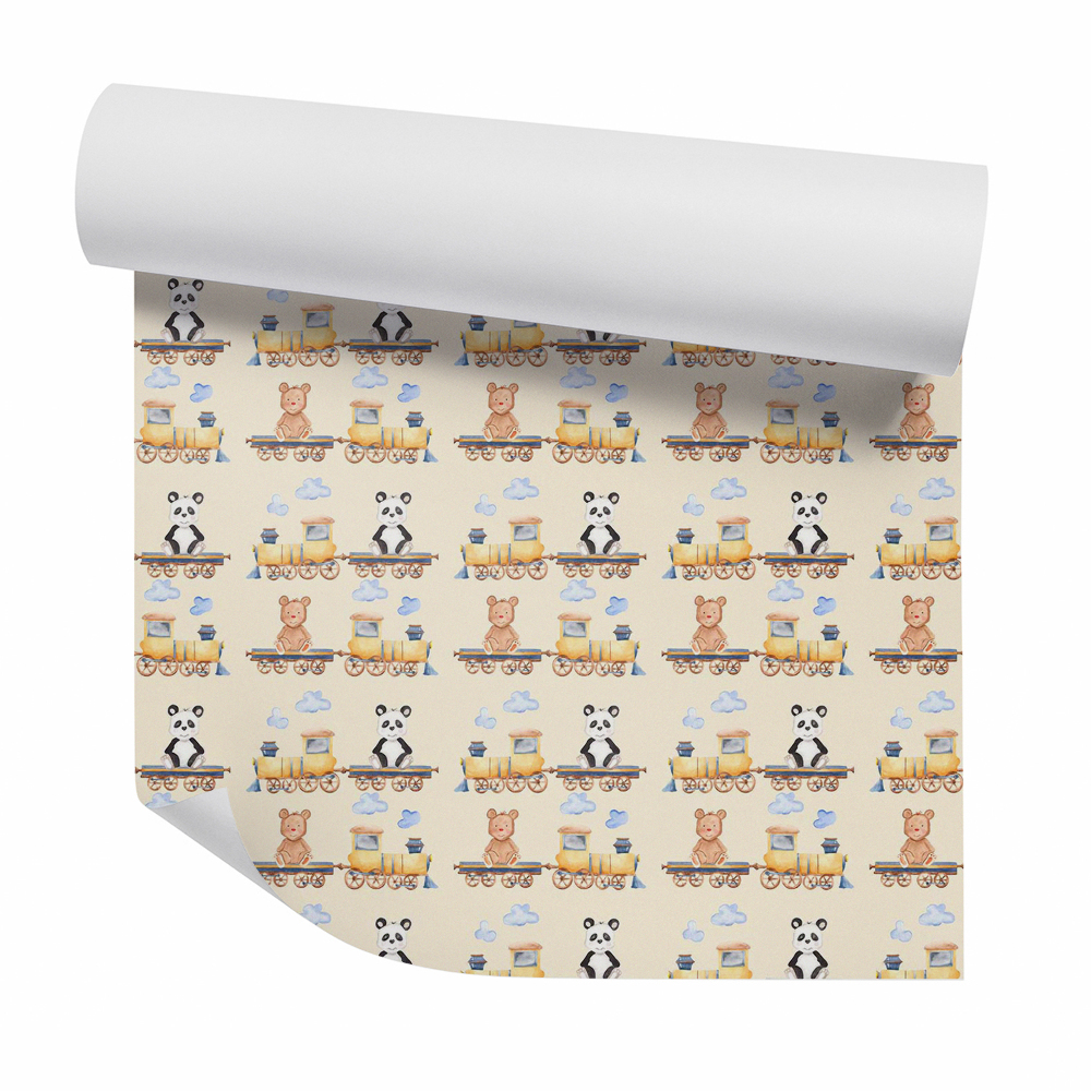 Modern tapéta Teddy mackók a vonaton
