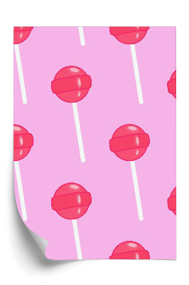 Öntapadó tapéta Rózsaszín nyalókák