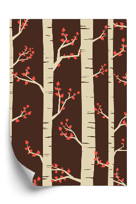 Öntapadós tapéta Nyírfák ősszel