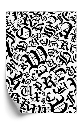 Öntapadós tapéta Ábécé minta gótikus betűtípus stílusban