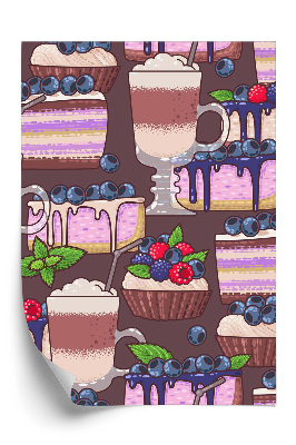 Öntapadós tapéta Sütemény és kávé